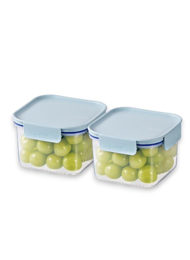 LocknLock Classic Plus Square Food Container 860ml (PACK of 2) – Mint, Airtight & Microwave Safe - Image 2