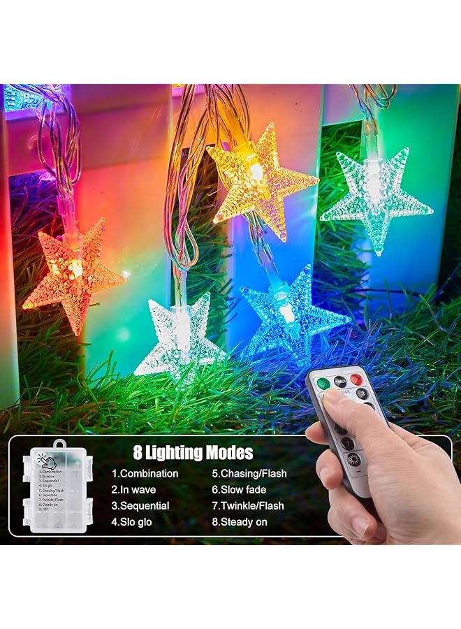 erorex Star String Lights 19 Ft 40 Led Star Fairy String Lights With Remote And Timer 8 Modes Waterproof Lights For Diwali Ramadan Bedroom Tent Loft Bed Patio Party Wedding Decor Multicolor - Image 2