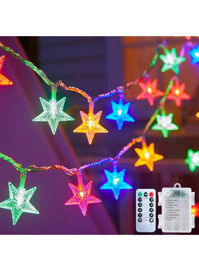 erorex Star String Lights 19 Ft 40 Led Star Fairy String Lights With Remote And Timer 8 Modes Waterproof Lights For Diwali Ramadan Bedroom Tent Loft Bed Patio Party Wedding Decor Multicolor - Image 1