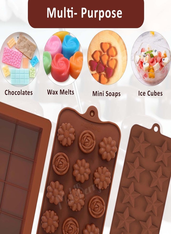 MoldBerry Silicone Chocolate Mould Combo | Flower, Star & Kunafa Chocolate Bar Mould | Food Grade Flexible Silicone Candy, Chocolate, Jelly & Dessert Mould for Home Baking | Pack 3 - Image 3