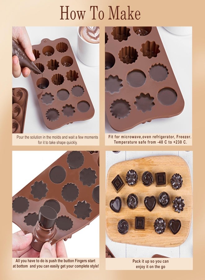 MoldBerry Silicone Chocolate Mould Combo | Flower, Star & Kunafa Chocolate Bar Mould | Food Grade Flexible Silicone Candy, Chocolate, Jelly & Dessert Mould for Home Baking | Pack 3 - Image 4