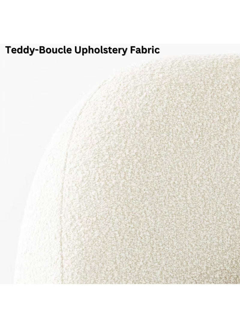 Karnak Moana-3 Bed with Upholstered Tandy Boucle Fabric – Luxurious Bedroom Decor White 180x200cm - Image 4