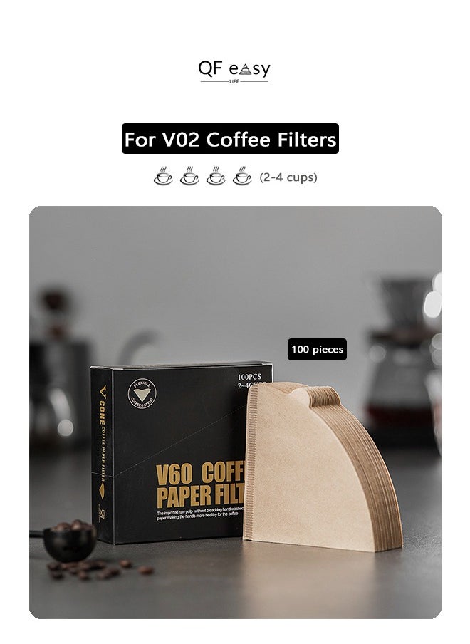 Generic V60 Coffee Paper Filter Unbleached Disposable Coffee Filter Paper for Pour Over and Drip Coffee Maker  - Image 1
