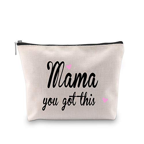 MBMSO You Got This Mama Gifts Mom Cosmetic Bag Gift for New Mama Travel Bag Funny New Mom Gifts Make Up Pouch Bags (Mama you got thisbag) - Image 1