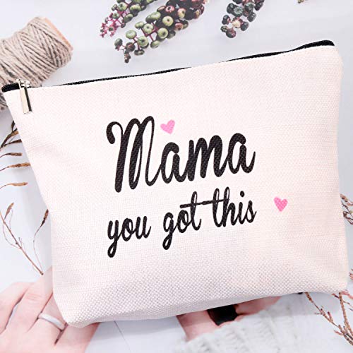 MBMSO You Got This Mama Gifts Mom Cosmetic Bag Gift for New Mama Travel Bag Funny New Mom Gifts Make Up Pouch Bags (Mama you got thisbag) - Image 2