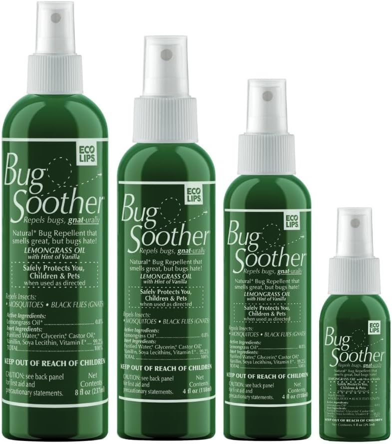 Bug Soother Spray Small Family Pack - Natural Insect, Gnat and Mosquito Repellent & Deterrent with Essential Oils - 100% DEET-Free Safe Bug Spray for Adults, Kids, Pets, & Environment - Made in USA - Image 1