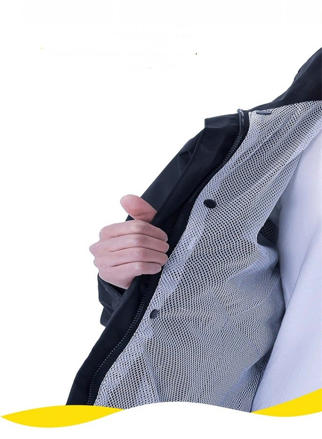 Loquat Double Layer Raincoat And Pants Set Black  - Image 2