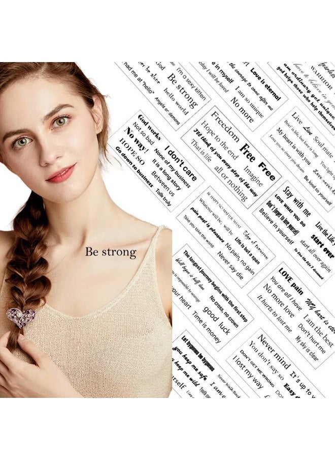 Etncy Life - 12 Sheets Inspirational Temporary Tattoos Realistic Tattoo Stickers for Adult Women Face Body Hand (Style1-12Pcs) - Image 1