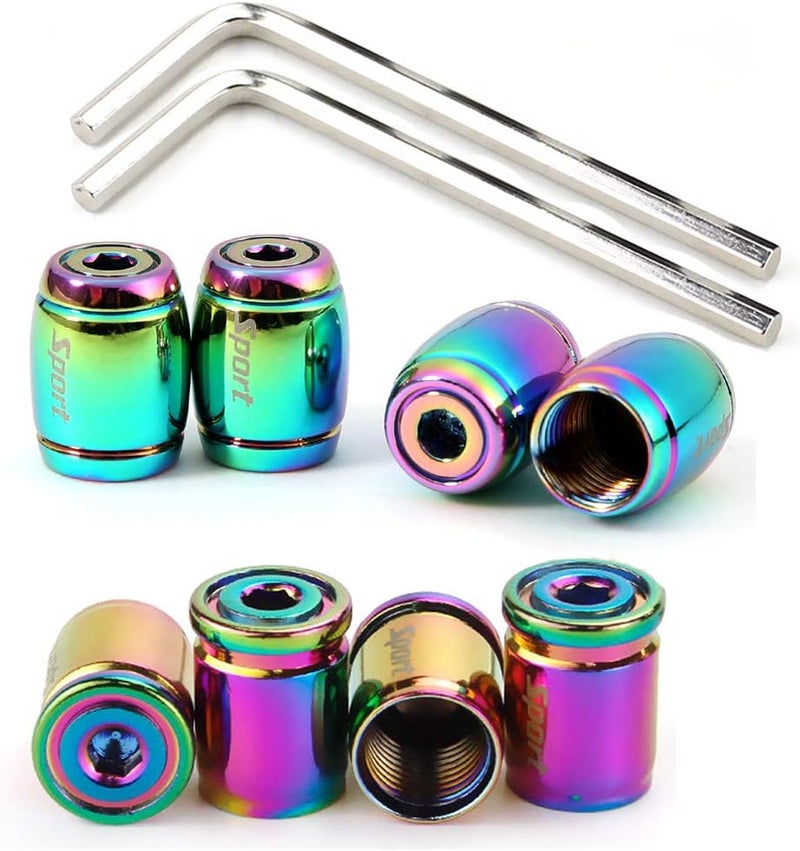 Dsycar Metal Bullet Valve Stem Caps (8 Pack) - Colorful Aluminum Tire Valve Caps with Anti-Theft Design - Image 1
