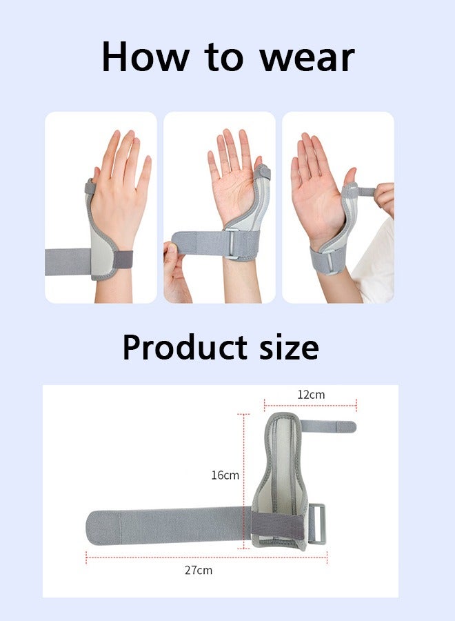 GIFT Thumb Brace for Men and Women,  Joint Thumb Spica Splint for Pain Relief, Tendonitis, Thumb Wrist Stabilization Support for Right or Left Hand (Grey)  - Image 3