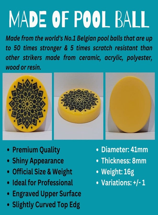 NHD Professional Carrom Striker PROAN795 - Made of Original Pool Ball (Yellow), 41 x 41 x 9 mm - Image 3