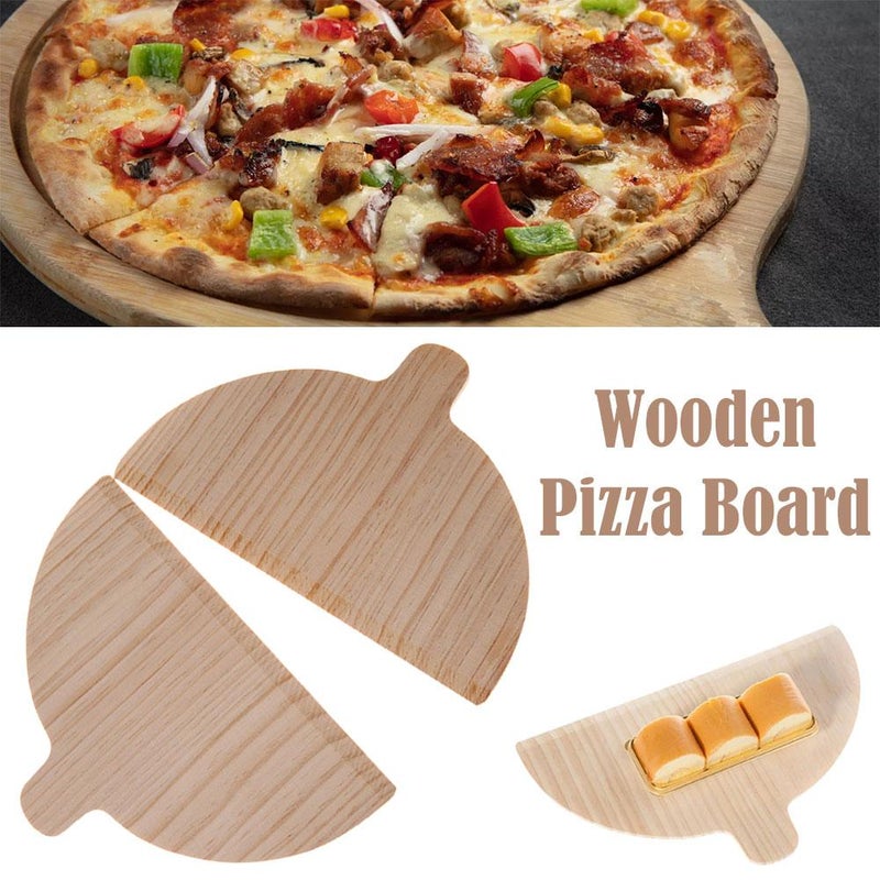 Wooden pizza shovel, semi-circular pizza shovel, for use with pizza machine, solid wood pizza board. - Image 3