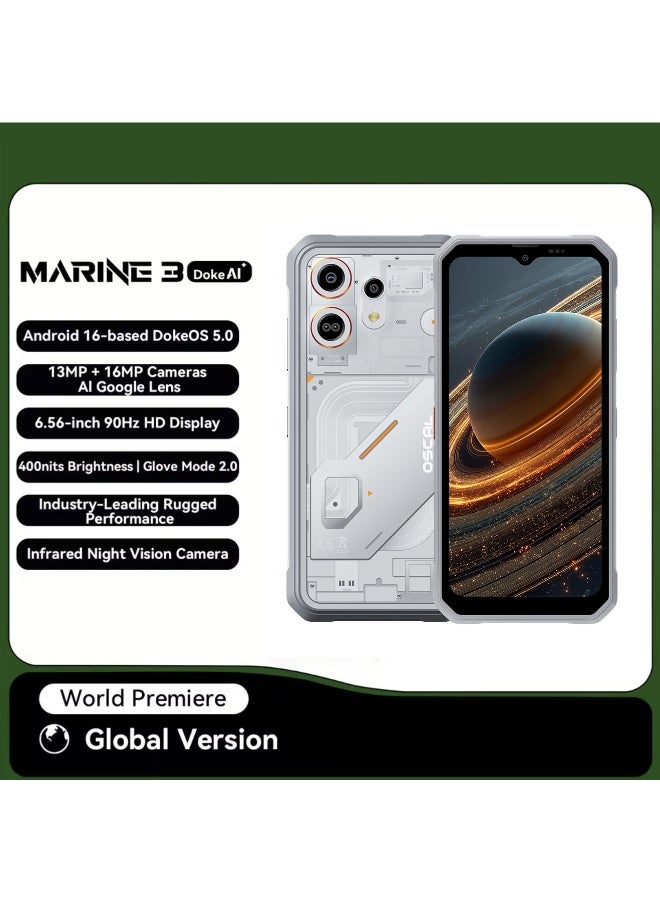 OSCAL MARINE 3 Rugged Smartphone 6.56" HD 90Hz Display Helio G81 13MP+16MP Camera 5000mAh Battery Android 16 Mobile - Image 1