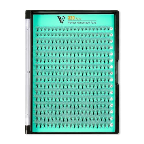 VAVALASH Premade Fans Eyelash Extensions 320 Fans 10D 14D 16D 20D 005 007 Thickness CD Curl Middle Stem Heat Bonded Premade Fans Russian Volume Lash Extensions 320 Fans14D007D815mm - Image 1