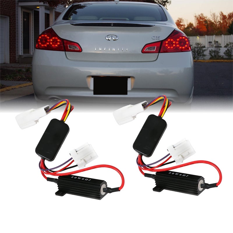 USR 0313 G35 G37 4DOOR Sedan Plug and Play Wire Module Set Activating LED Brake Lights as Turn Signals Left Right Compatible with 20032013 Infiniti G35 G37 4Door Sedan