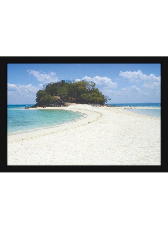 Mad Masters Sea Scenery Ocean Painting Aesthetic Hanging Photo Frame Decorative Item Home Decoration and Wall Decor for Living Room and Bedroom (MM 1327, 12x18 Inch, Paper, With Plexi Glass) - Image 1