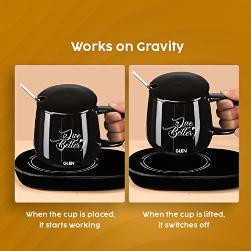 Glen Electric Coffee Mug Warmer Plate with Auto Shut Off Function 16 Watt (SA3000WP) - Image 3