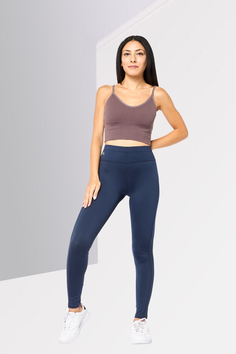 Lacoste Sport Women Sportswear Fit Training Leggings, Navy - Image 2