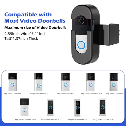 HOAYVKJ AntiTheft Video Ring Doorbell Mount Compatible with Video Doorbell No Drill Adjustable Mounting Bracket Holder for Wireless Doorbells in Apartments Enhanced Protection Ring Camera Mount Bracket - Image 3