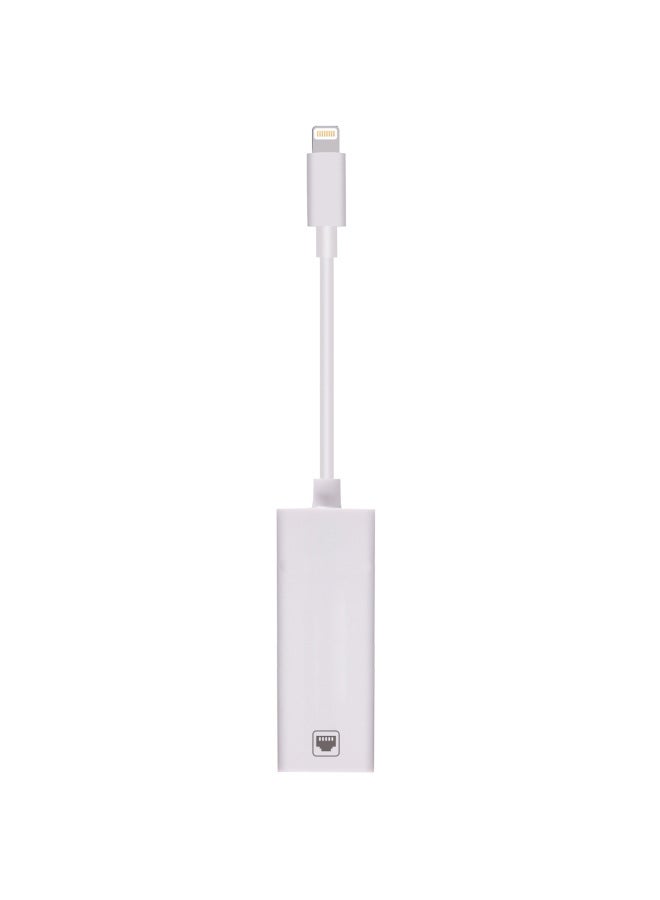 Multi-function RJ45 Ethernet Mobile Phone Adapter USB + Charging 100 M/Gigabit Three-in-one Network Port Converter-Color:Apple Interface 100MB - Image 1