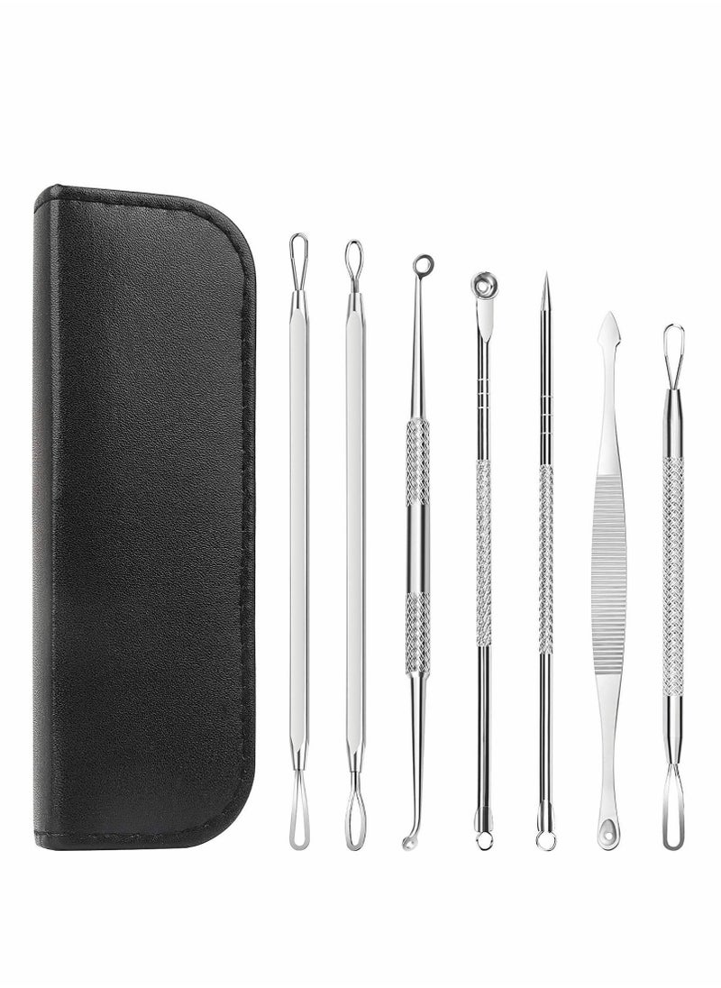 NIBEMINENT Blackhead Extractor Tool, 7 in 1 Pimple Remover Tool Kit, Professional Safe Treatment for White Head Acne Blemish Comedone Nose Face Skin  - Image 1