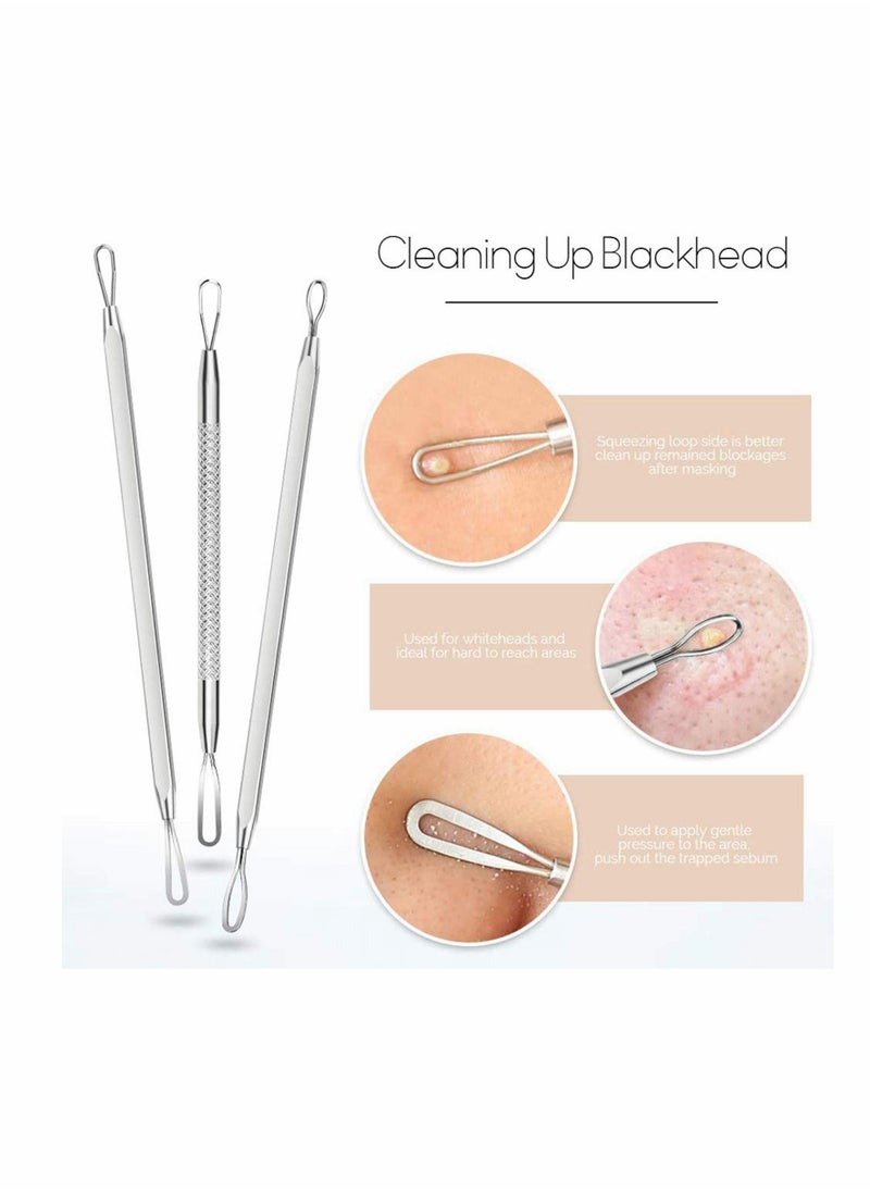 NIBEMINENT Blackhead Extractor Tool, 7 in 1 Pimple Remover Tool Kit, Professional Safe Treatment for White Head Acne Blemish Comedone Nose Face Skin  - Image 5