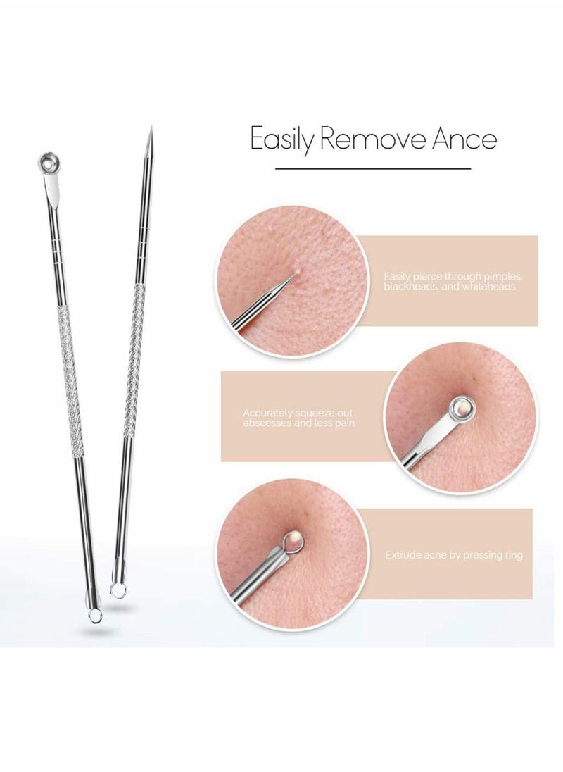 NIBEMINENT Blackhead Extractor Tool, 7 in 1 Pimple Remover Tool Kit, Professional Safe Treatment for White Head Acne Blemish Comedone Nose Face Skin  - Image 4