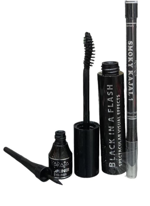 Garaga For The Beauty Of The Eyes Consisting Of Mascara And Eye Pencil With Liquid Eyeliner