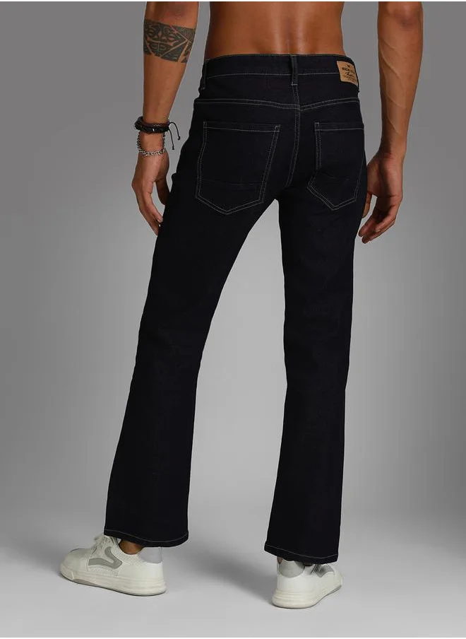 HIGH STAR High Star Mid Rise Plain Regular Fit Jeans