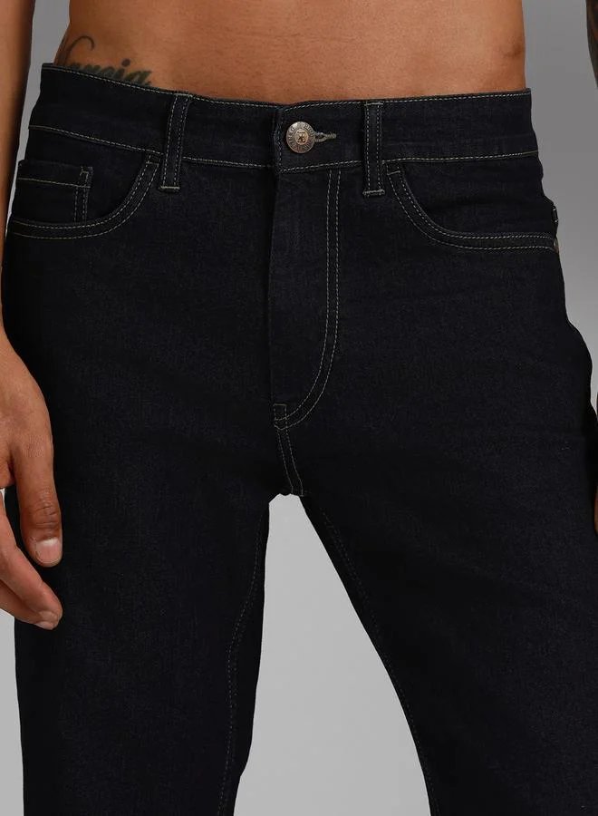 HIGH STAR HIGH STAR Mid Rise Plain Regular Fit Jeans