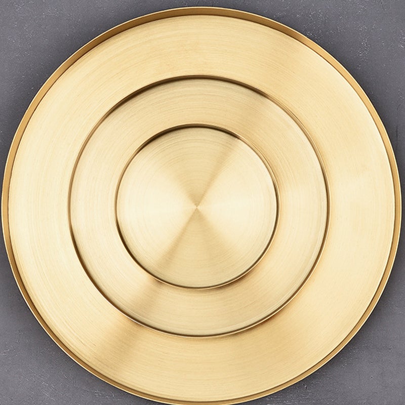 2pcs Round Straight-sided Tray Stainless Steel Storage Tray Nordic Style Storage Round Plate Cosmetics Jewelry Tea Plate for Women Size Small Golden - Image 5