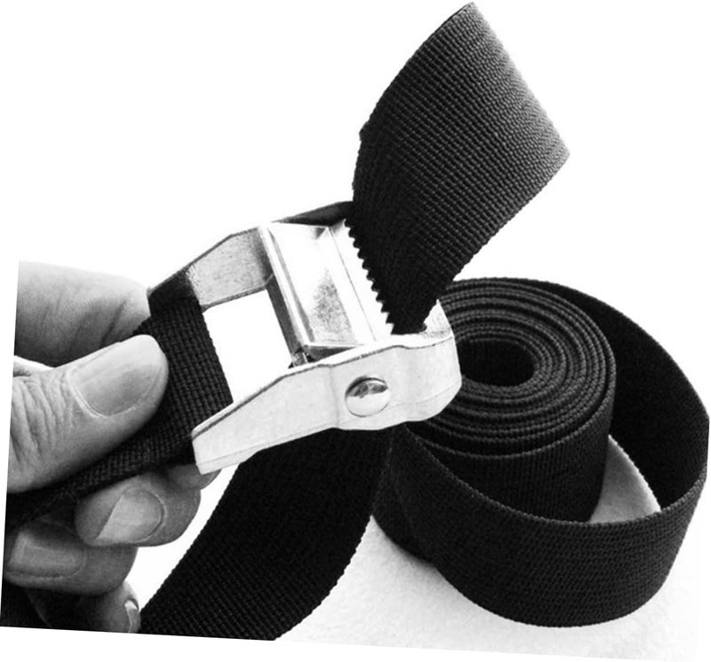 3pcs Cargo Tie Down Strap Heavy Duty Thickened Baggage Belt Pressing Buckles for Secure Luggage Camping and Transport Black - Image 4