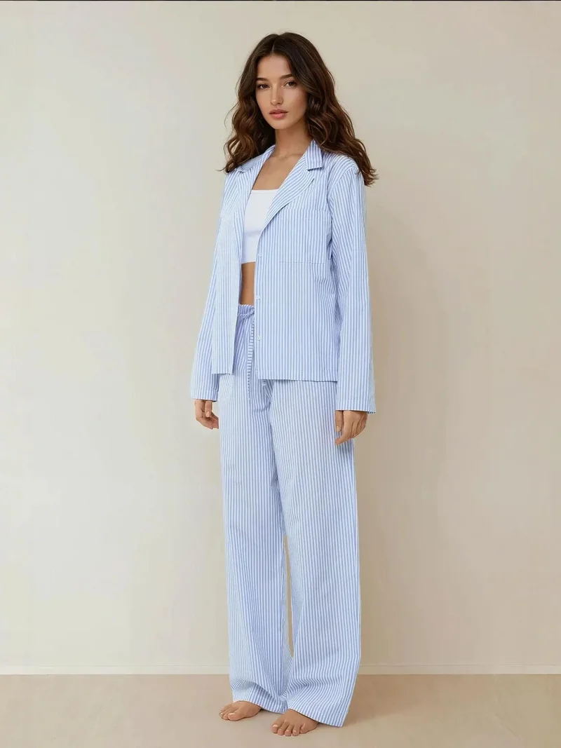 HICCUP Multicolor Striped Cotton Pajama Set for Women | Best Price UAE