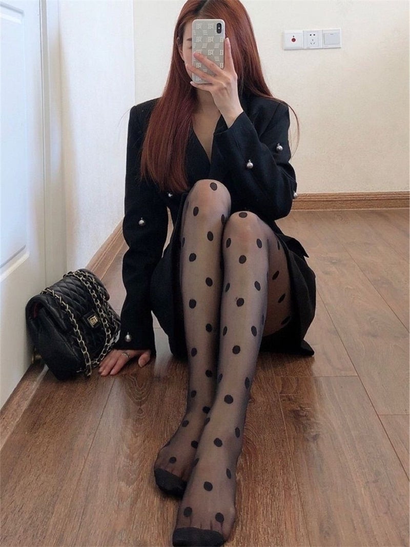 جوارب نسائية منقطة شفافة - Image 4