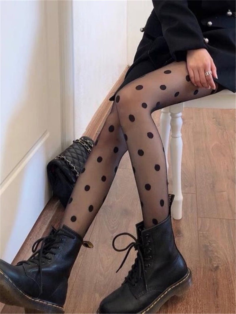 جوارب نسائية منقطة شفافة - Image 2
