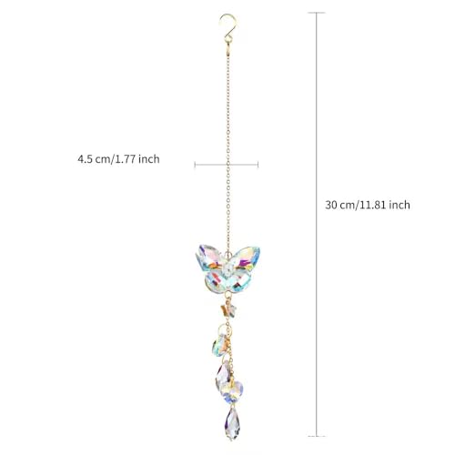 Afiaiwei Butterfly Crystal Sun Catcher Window Hanging Decoration Garden Rainbow Maker for Home Car Decoration - Image 2