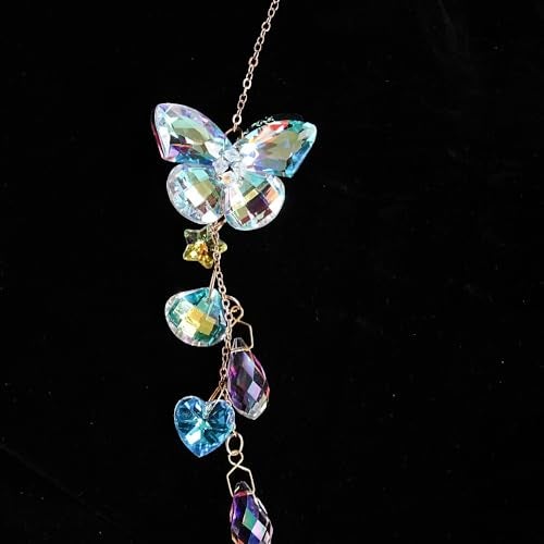 Afiaiwei Butterfly Crystal Sun Catcher Window Hanging Decoration Garden Rainbow Maker for Home Car Decoration - Image 3