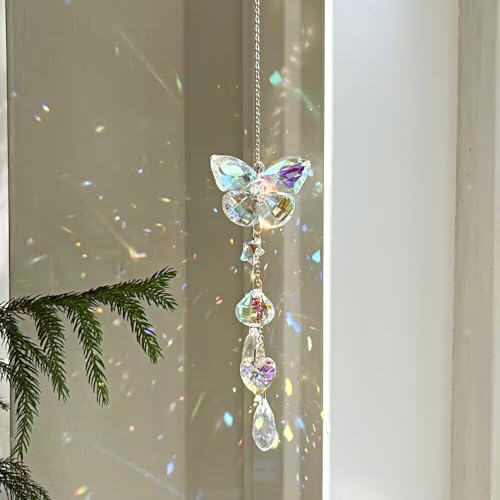 Afiaiwei Butterfly Crystal Sun Catcher Window Hanging Decoration Garden Rainbow Maker for Home Car Decoration - Image 1