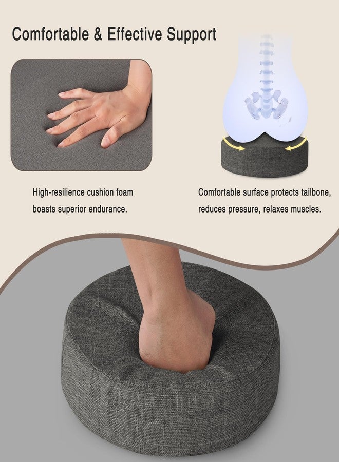OVOV Round Bar Stool Cushions Set of 2 12"X12"X2.5" Round Chair Cushions with Anti-Skid Silicone Thick Padded Stool Pads, Dark Grey - Image 4
