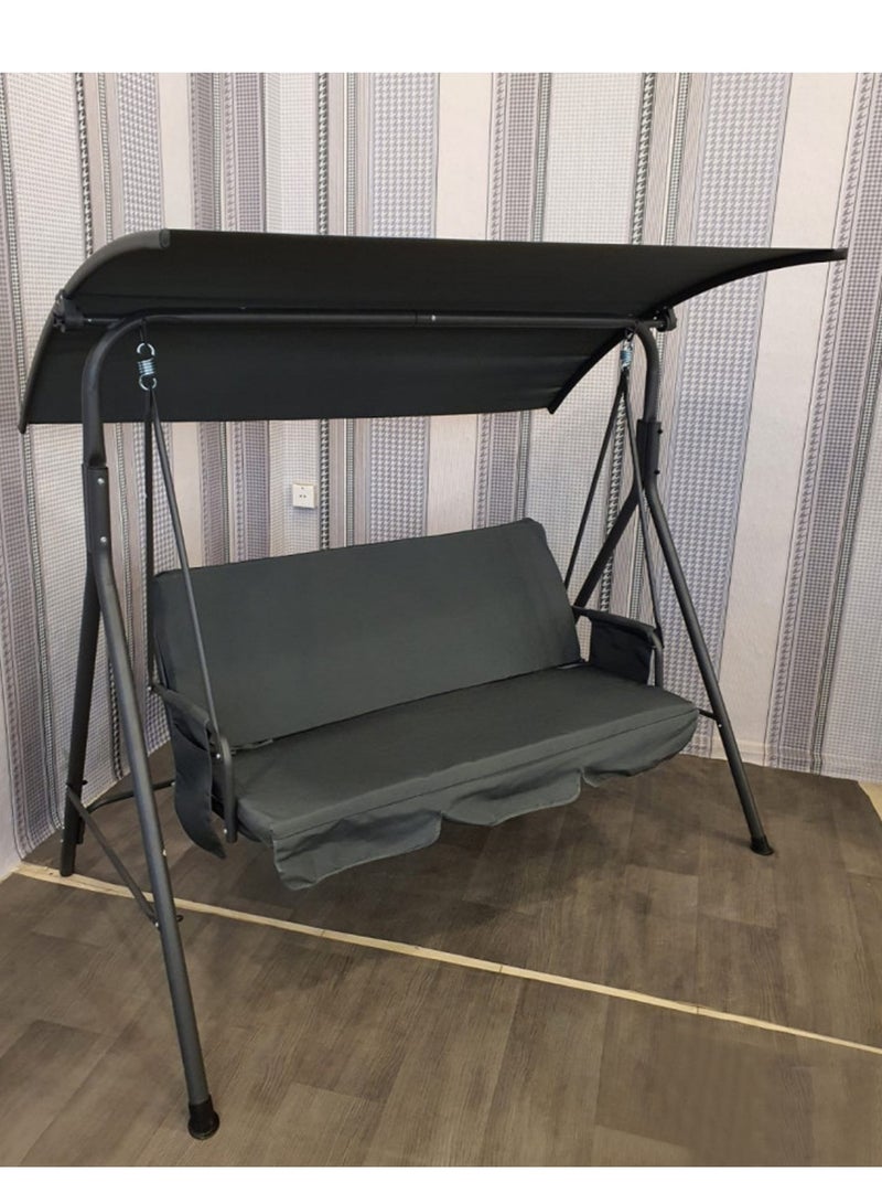 Living 3-Seater Swing Patio With Weather Resistant Adjustable Tilt Canopy 155*110*170CM - Image 1