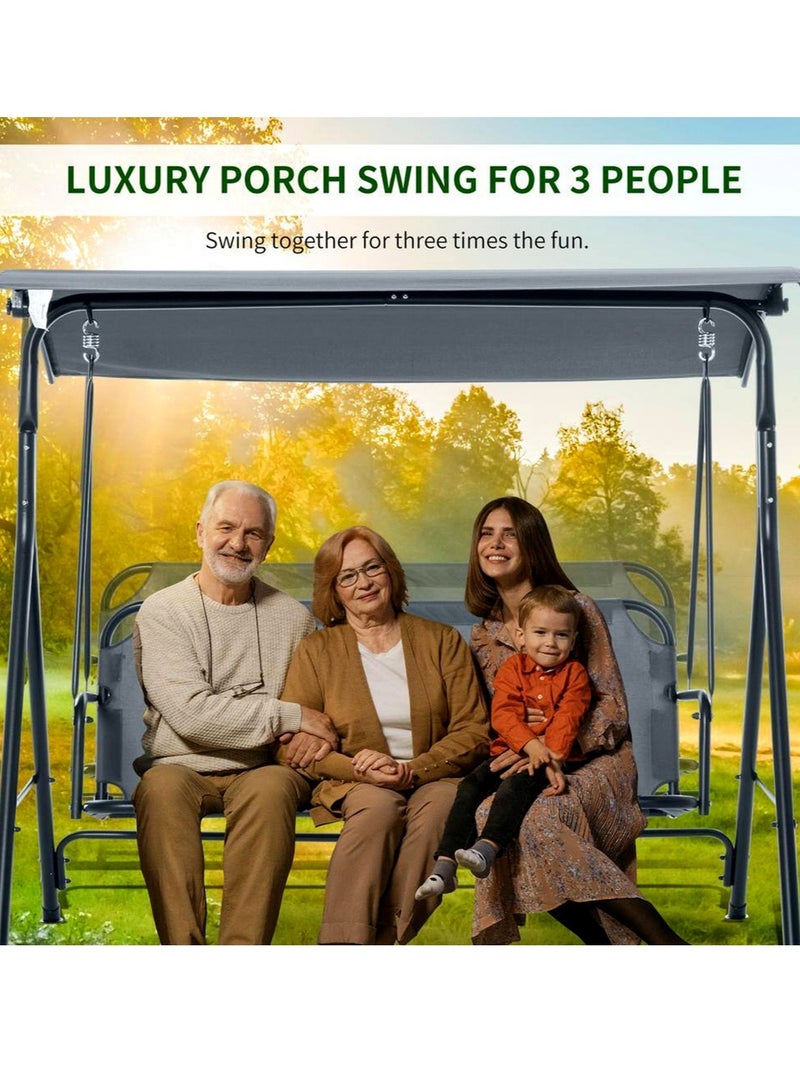 Living 3-Seater Swing Patio With Weather Resistant Adjustable Tilt Canopy 155*110*170CM - Image 5
