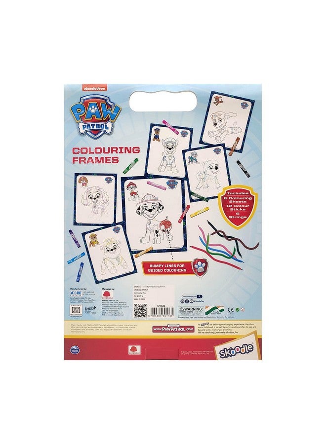 SKOODLE Skoodle Paw Patrol Colouring Frames for Kids - DIY, Fun Filled Colouring/Painting Sheets, Specially Crafted to Enhance Play & Colouring Experience (6 Sheets + 12 Color Sticks + 6 Strings)  - Image 2