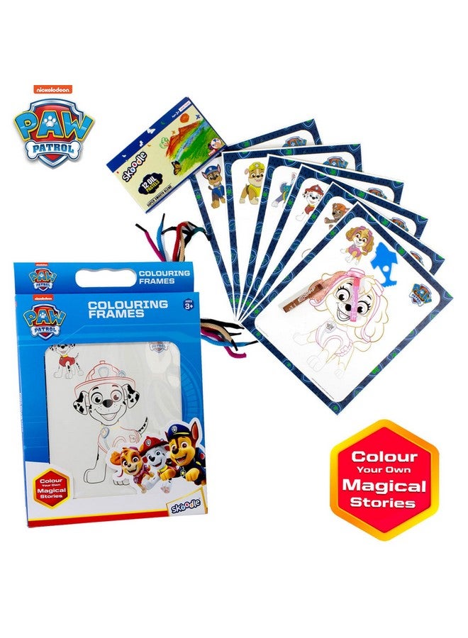 SKOODLE Skoodle Paw Patrol Colouring Frames for Kids - DIY, Fun Filled Colouring/Painting Sheets, Specially Crafted to Enhance Play & Colouring Experience (6 Sheets + 12 Color Sticks + 6 Strings)  - Image 4