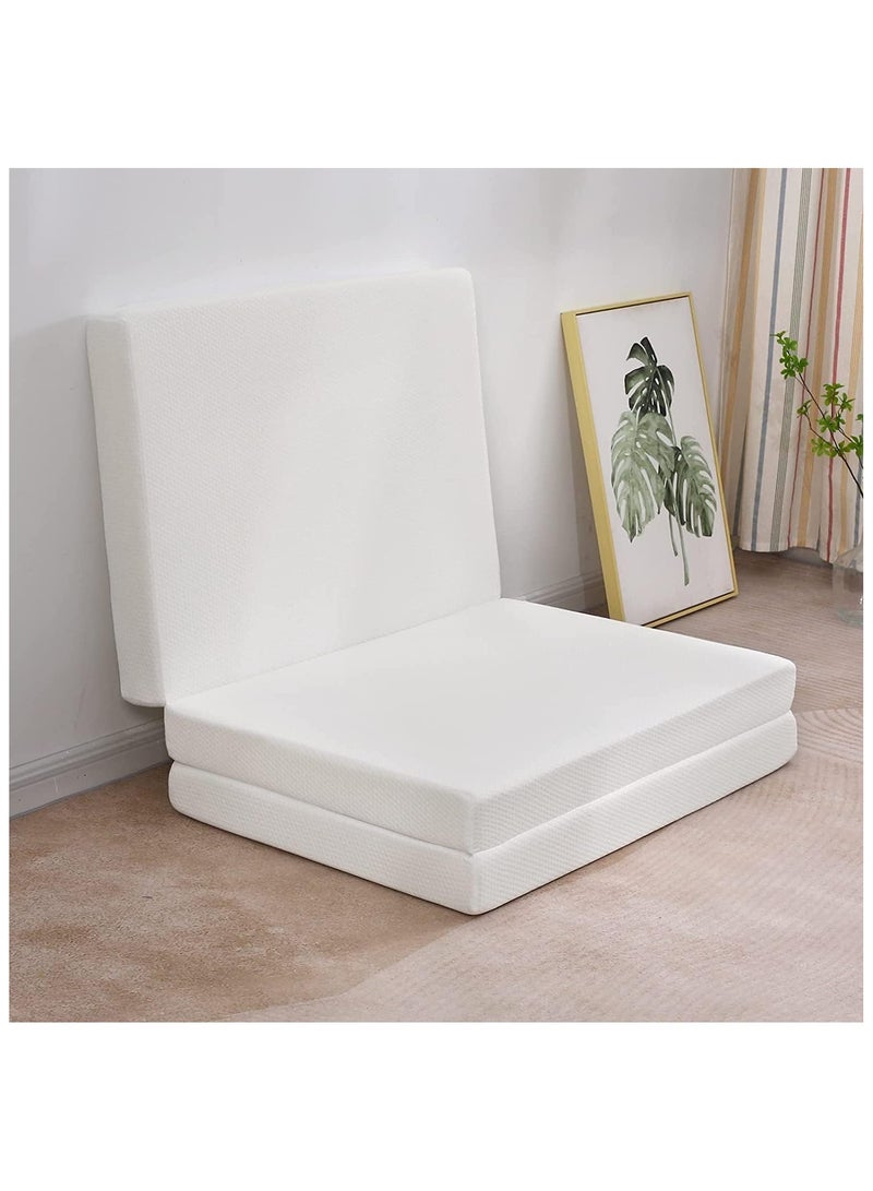 Comfy مرتبة طبية قابلة للطي مريحة مبطنة بيضاء 180x 90x 10 سم مع قماش محبوك - Image 3