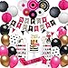 RainMeadow Hot Pink and Black Birthday Decorations for Women Hot Pink and Black Party Decorations Happy Birthday Banner Garland Paper Decor Balloons Cake Topper Sash and More - Image 3