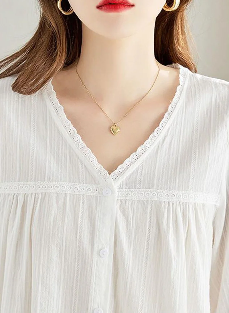 YUNIQEE White V-Neck Three-Quarter Sleeves Solid Top