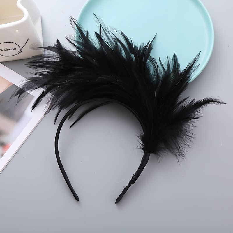 HIWIND Store Fashion Hairband Feathers Headband Tea Party Cocktail Wedding Headpiece - Image 2