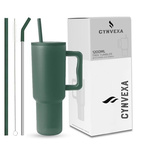 CYNVEXA Tumbler with lid and Straw 1200ML Cup Stainless Steel Vacuum Insulated Tumbler for Water, Iced Tea or Coffee 1.2L Office Gym Travelling (40 - Oz - Forest) - Image 1