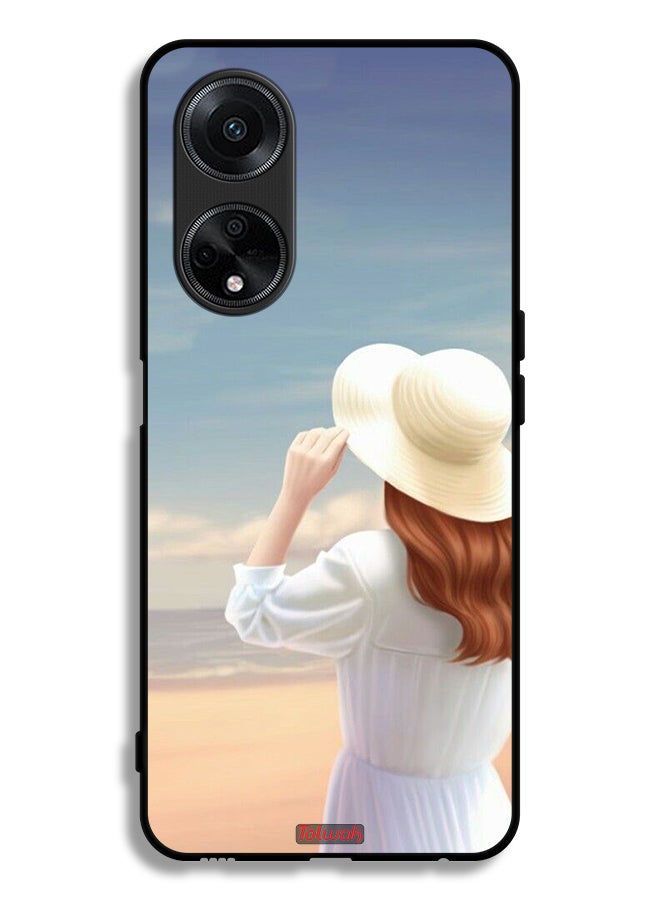Tolwak Oppo A1 5G Protective Case Cover Hat Girl Standing - Image 1