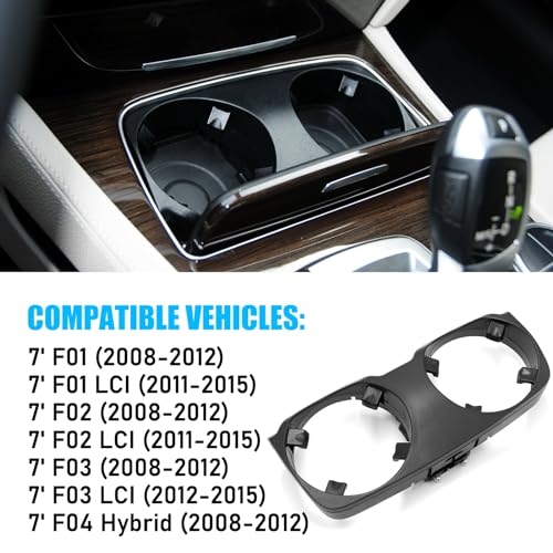 Jaronx Compatible with BMW 7 Series Cup Holder F01 F02 2008-2015, Center Console Cup Holder Trim Cover for 730i,740i,750i,760i,740li,750li,760li, 51169179820 for BMW 7 Series Accessories - Image 4